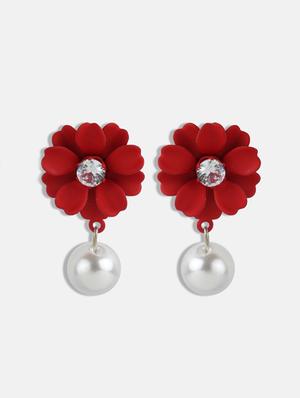 red metal drop earring - 17127957 - Standard Image - 2