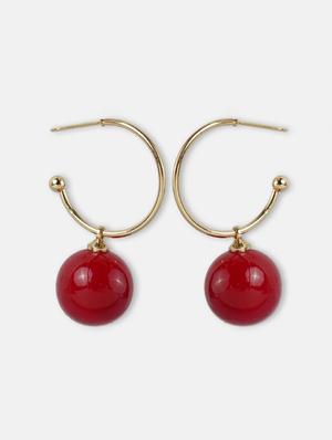red metal hoop earring - 17127960 - Standard Image - 2