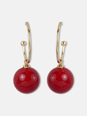 red metal hoop earring - 17127960 - Standard Image - 3