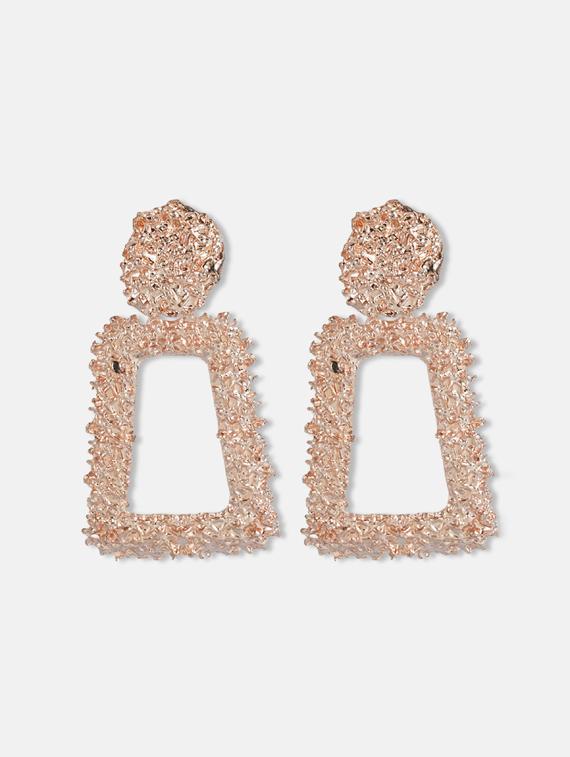gold metal drop earring - 17127964 - Zoom Image - 2