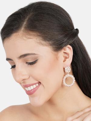 gold metal drop earring - 17127965 - Standard Image - 4