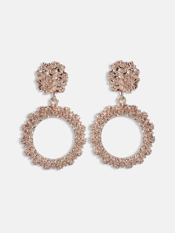 gold metal drop earring - 17127965 - Zoom Image - 2