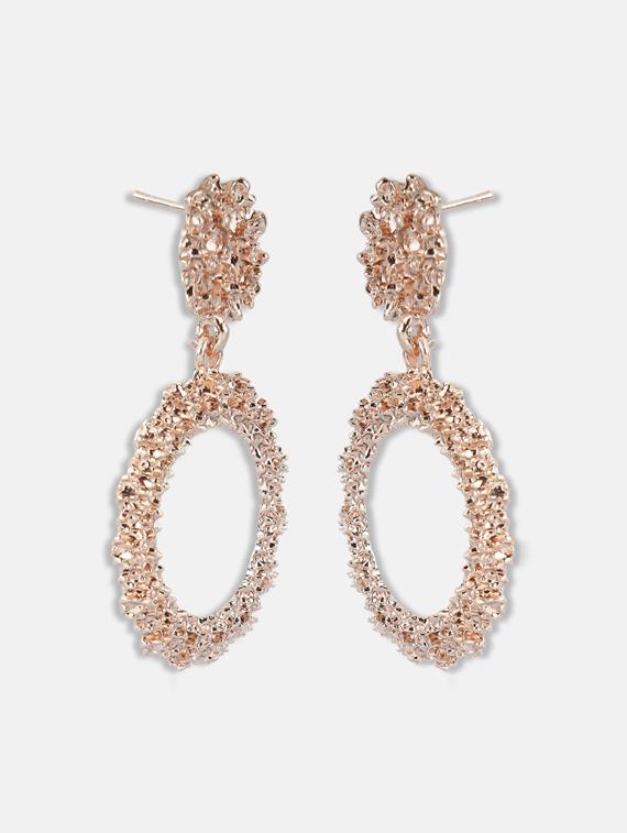 gold metal drop earring - 17127965 - Zoom Image - 3