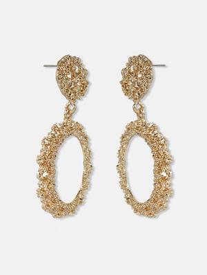 gold metal drop earring - 17127966 - Standard Image - 3