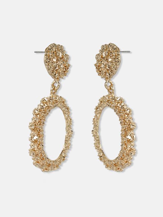 gold metal drop earring - 17127966 - Zoom Image - 3