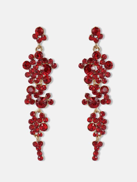 red crystal drop earring - 17127967 - Zoom Image - 2