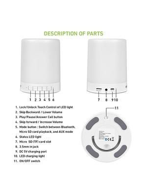 led touch lamp bluetooth speaker, wireless hifi speaker - 17128288 - Standard Image - 2
