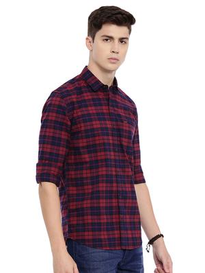red checkered casual shirt - 17129074 - Standard Image - 3