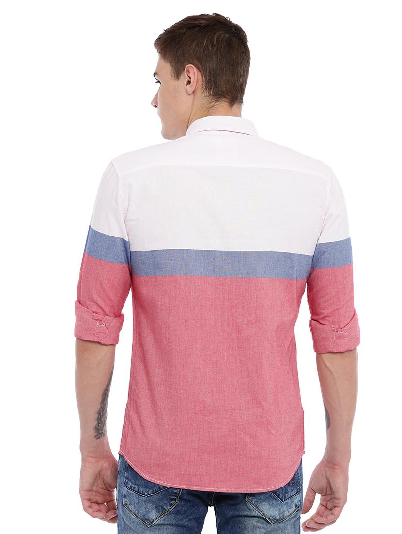 red color block casual shirt - 17129078 - Zoom Image - 4