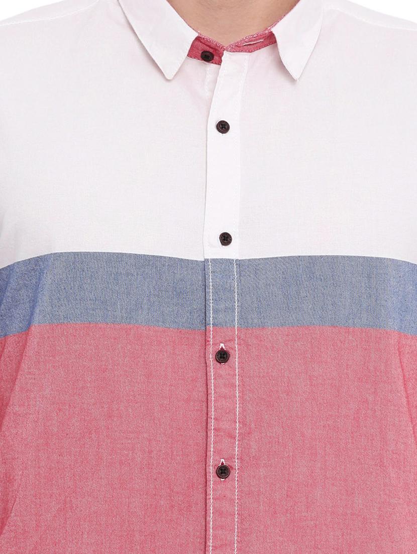 red color block casual shirt - 17129078 - Zoom Image - 6