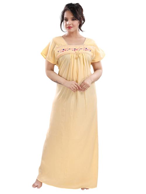 embroidered nightwear gown - 17129432 - Standard Image - 1