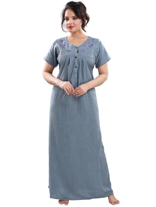 embroidered nightwear gown - 17129441 - Standard Image - 1