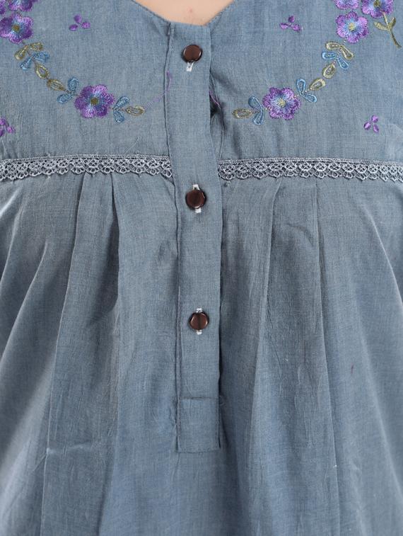embroidered nightwear gown - 17129441 - Zoom Image - 4