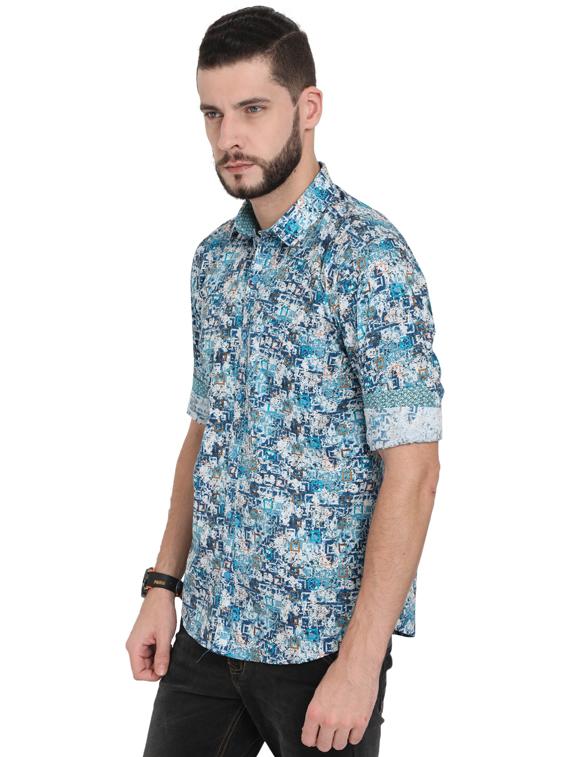blue printed casual shirt - 17129860 - Zoom Image - 2