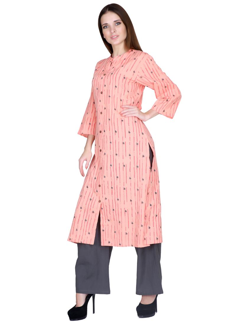 printed straight kurta - 17129960 - Zoom Image - 2