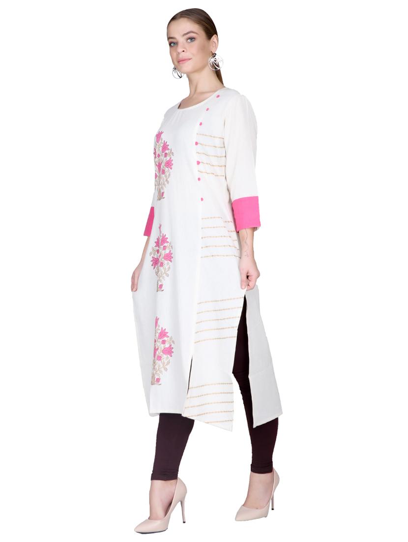 printed straight kurta - 17129962 - Zoom Image - 2