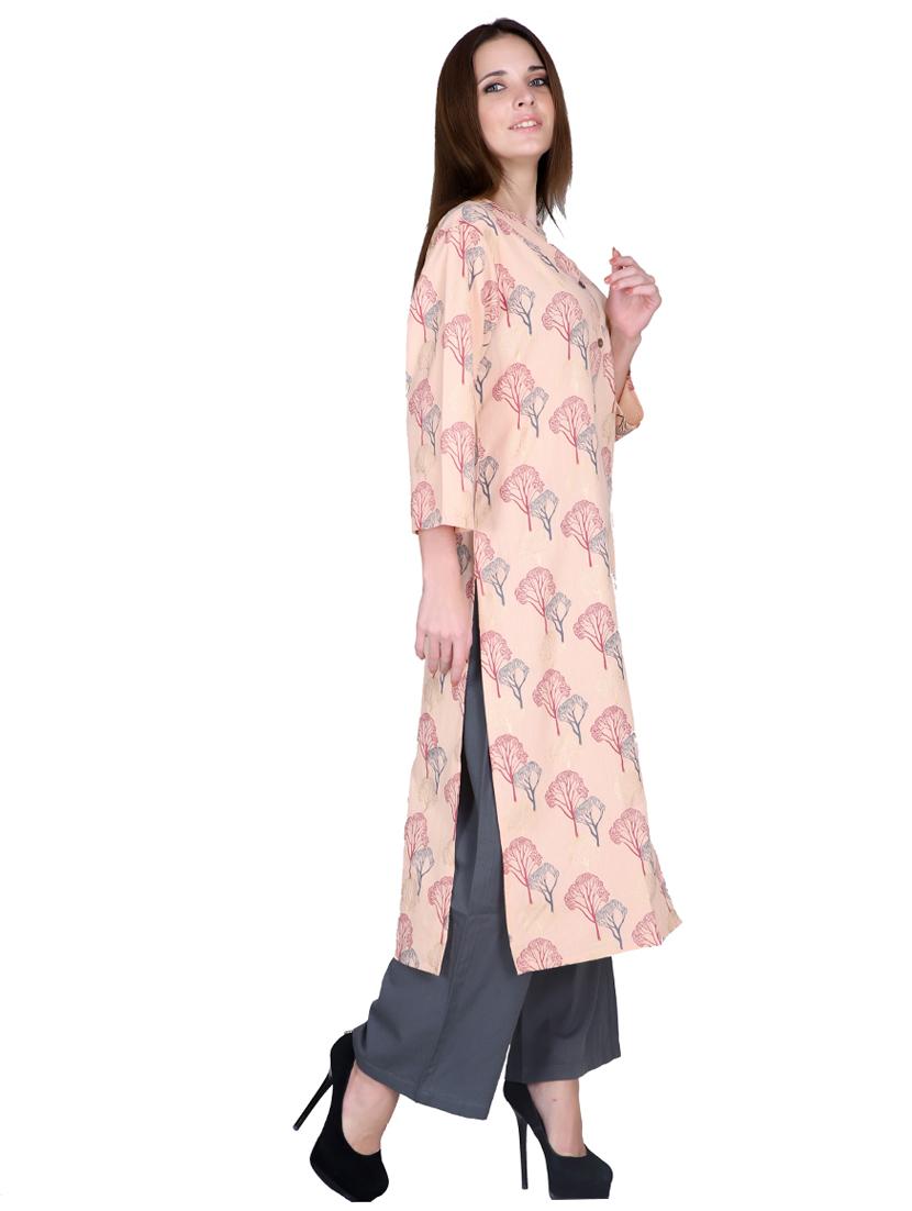 printed straight kurta - 17129964 - Zoom Image - 2