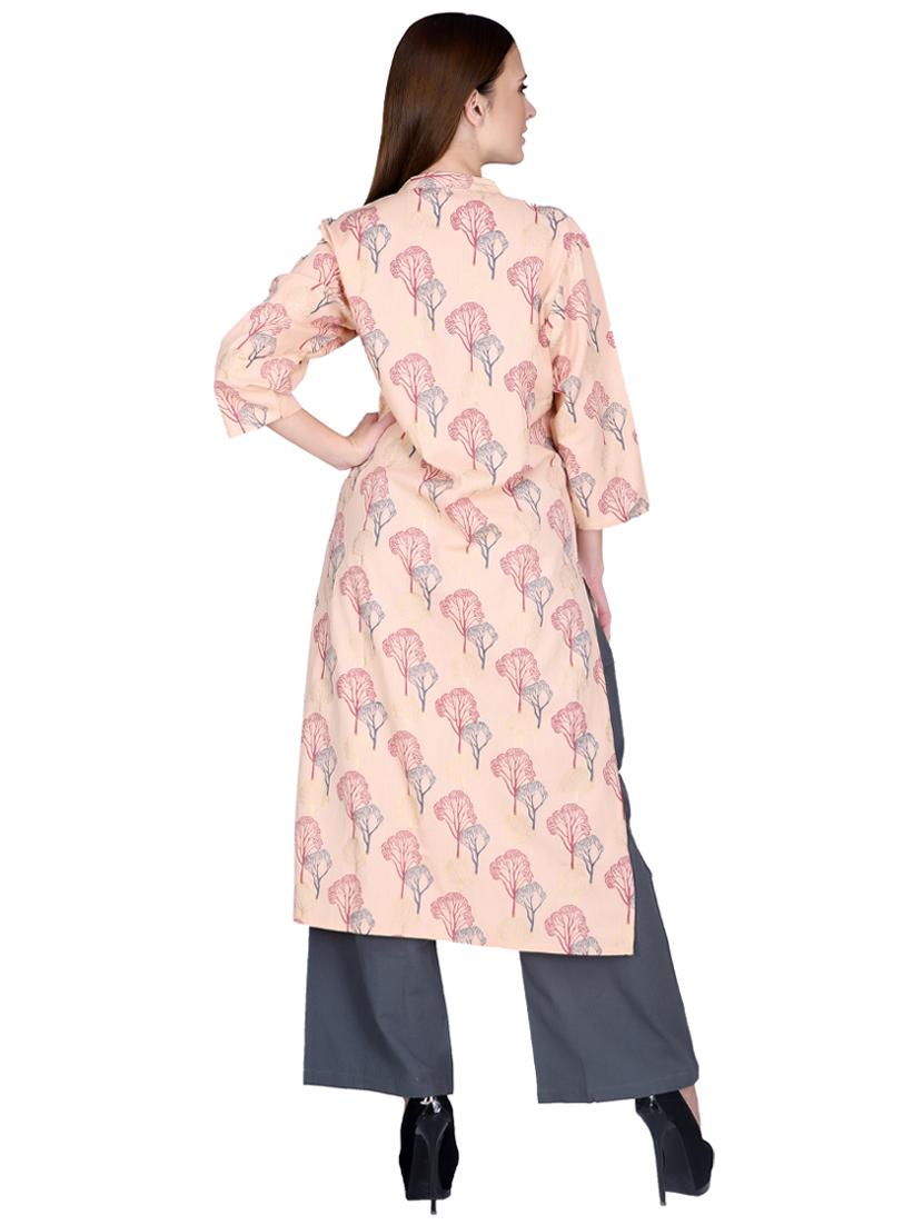 printed straight kurta - 17129964 - Zoom Image - 3
