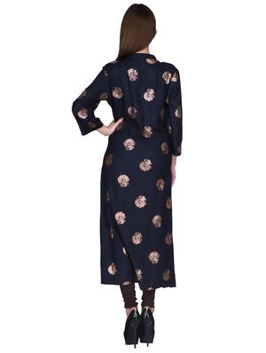 foil print a-line kurta - 17129970 - Standard Image - 3