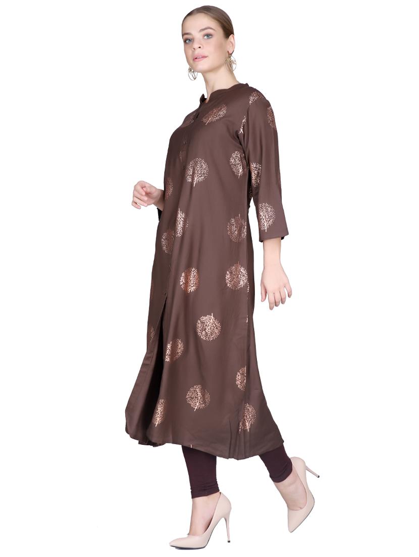 foil print a-line kurta - 17129973 - Zoom Image - 2