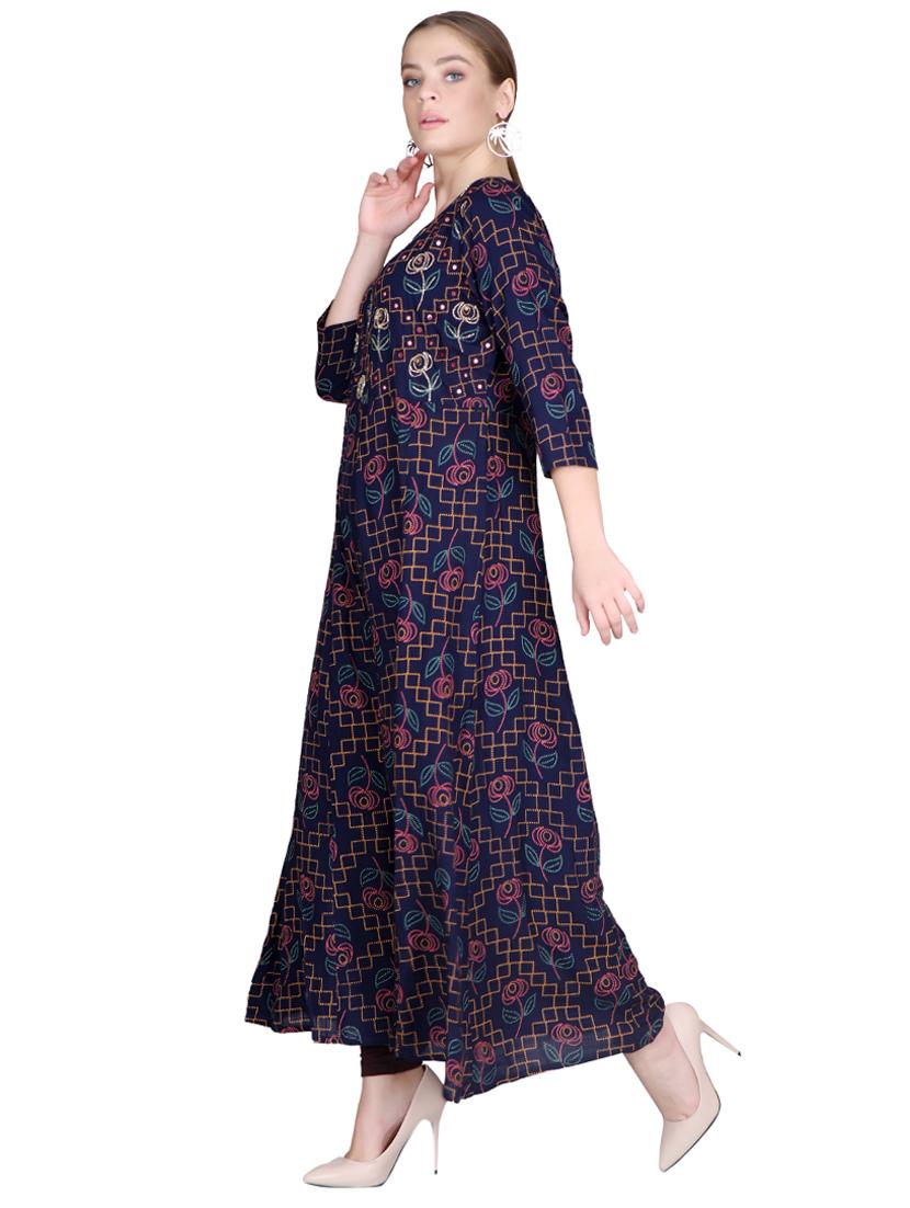 printed anarali kurta - 17129974 - Zoom Image - 2