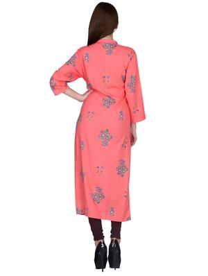 printed straight kurta - 17129977 - Standard Image - 3