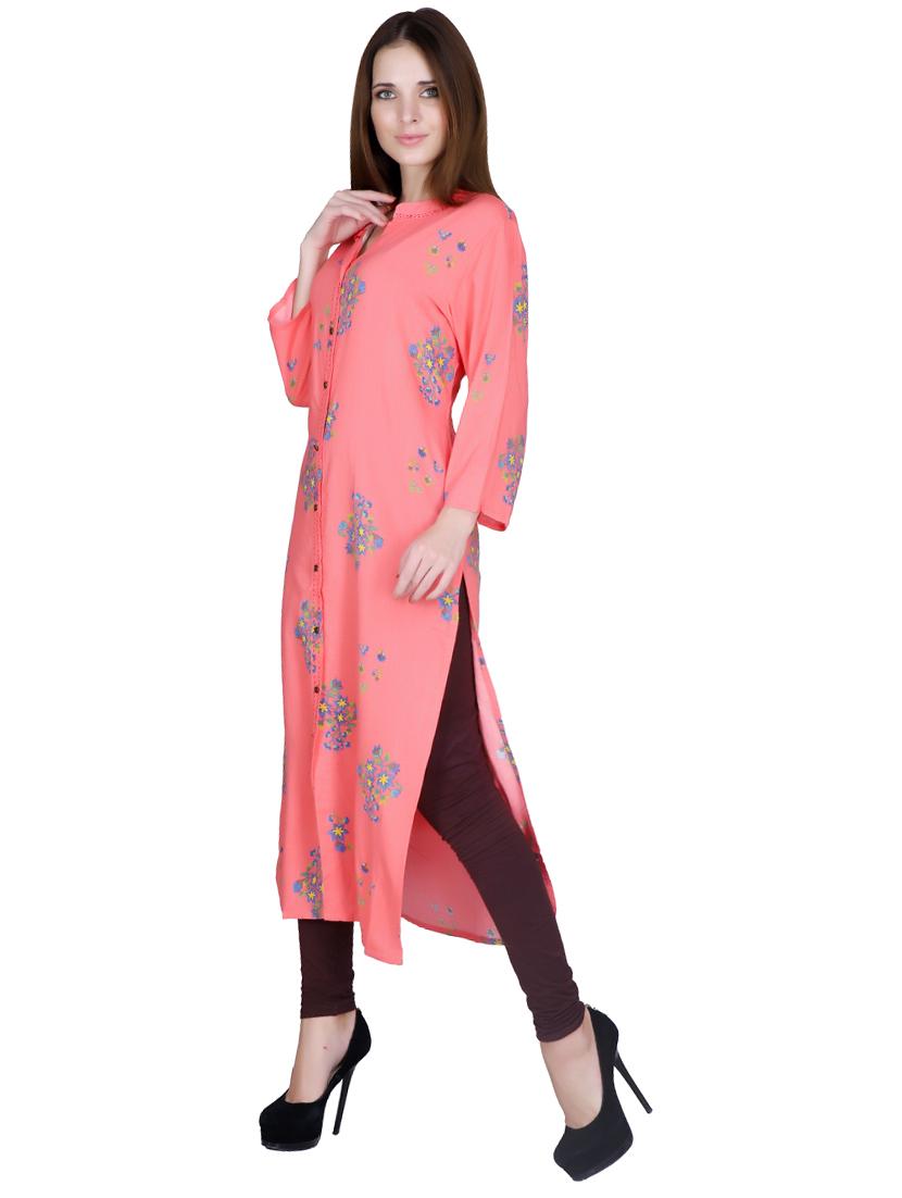 printed straight kurta - 17129977 - Zoom Image - 2