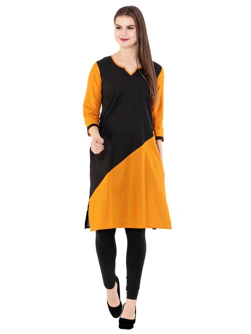 color block straight kurta - 17130031 - Standard Image - 1