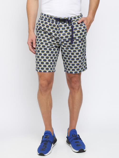 blue printed bermuda shorts - 17130225 - Standard Image - 1