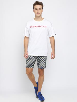 blue printed bermuda shorts - 17130225 - Standard Image - 4