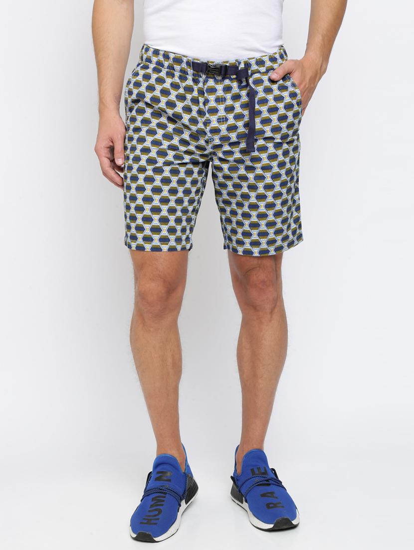 blue printed bermuda shorts - 17130225 - Zoom Image - 1