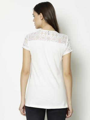 round neck embellished tee - 17130318 - Standard Image - 3