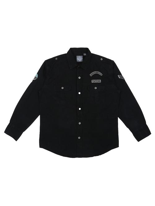 black cotton shirt - 17130528 - Standard Image - 1