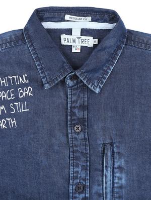 dark blue cotton shirt - 17130531 - Standard Image - 3