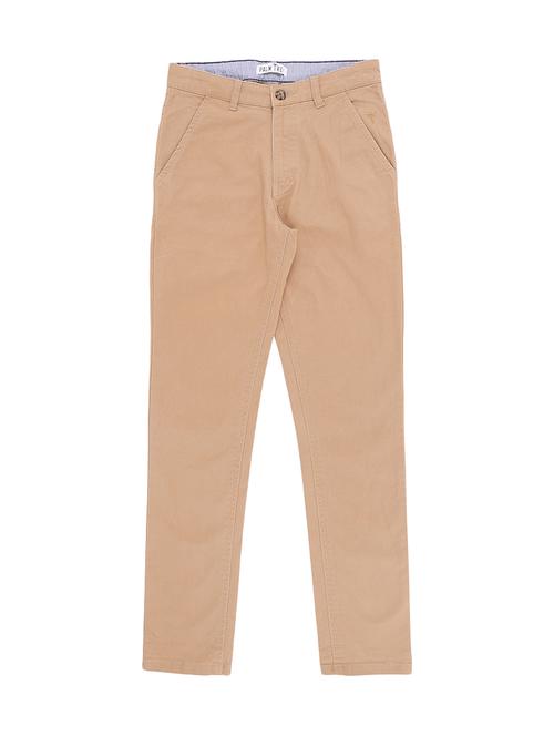 brown cotton blend casual trouser - 17130589 - Standard Image - 1