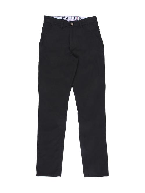 black cotton blend casual trouser - 17130632 - Standard Image - 1