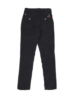 black cotton blend casual trouser - 17130632 - Standard Image - 2
