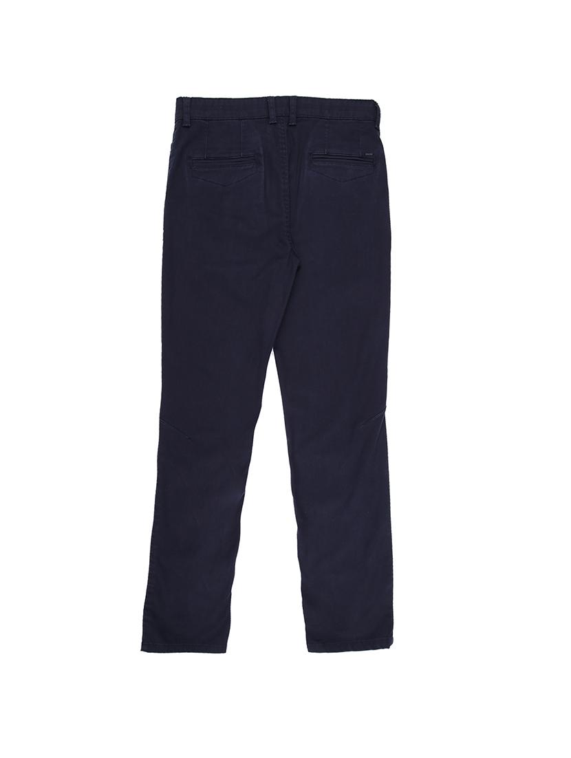 navy blue cotton blend casual trouser - 17130643 - Zoom Image - 2