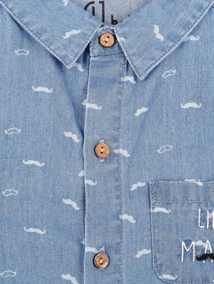 blue cotton shirt - 17130737 - Standard Image - 3