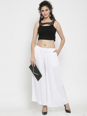 drawstring waist flared palzzo - 17130888 - Standard Image - 4