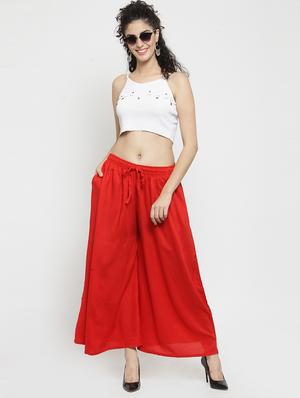 drawstring waist flared palzzo - 17130890 - Standard Image - 4