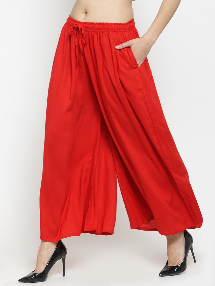 drawstring waist flared palzzo - 17130890 - Zoom Image - 2