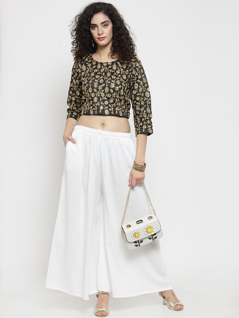 drawstring waist flared palzzo - 17130892 - Zoom Image - 4