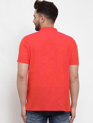 orange solid short kurta - 17131093 - Standard Image - 3