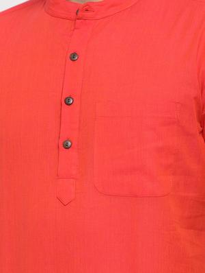 orange solid short kurta - 17131093 - Standard Image - 5
