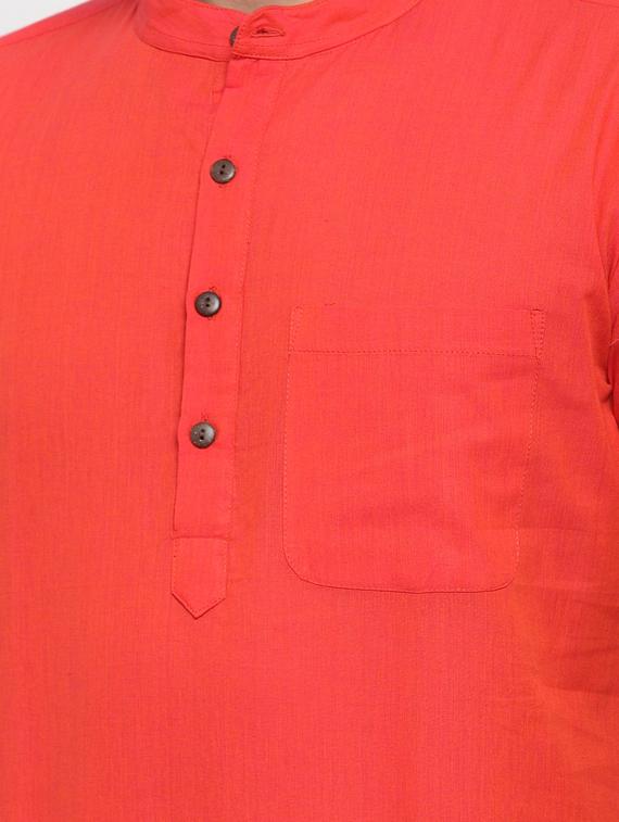 orange solid short kurta - 17131093 - Zoom Image - 5