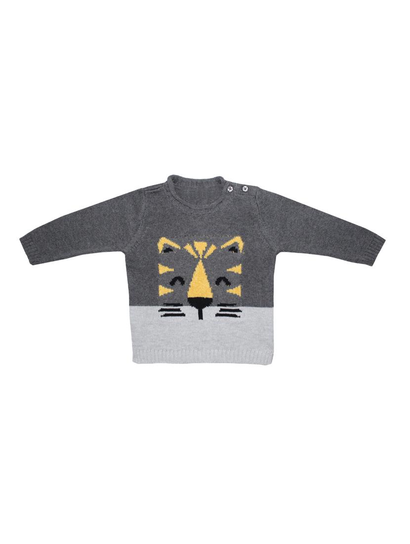 grey cotton regular sweater - 17131198 - Zoom Image - 1