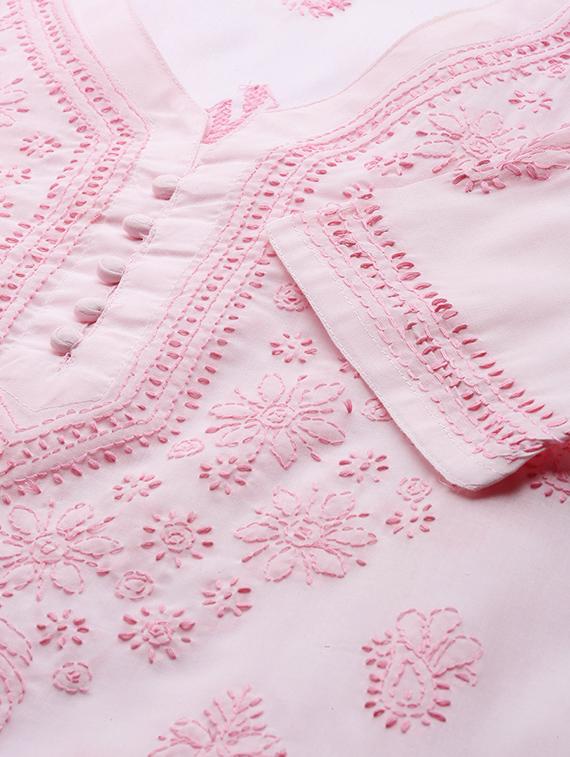 chikankari straight kurta - 17131351 - Zoom Image - 4