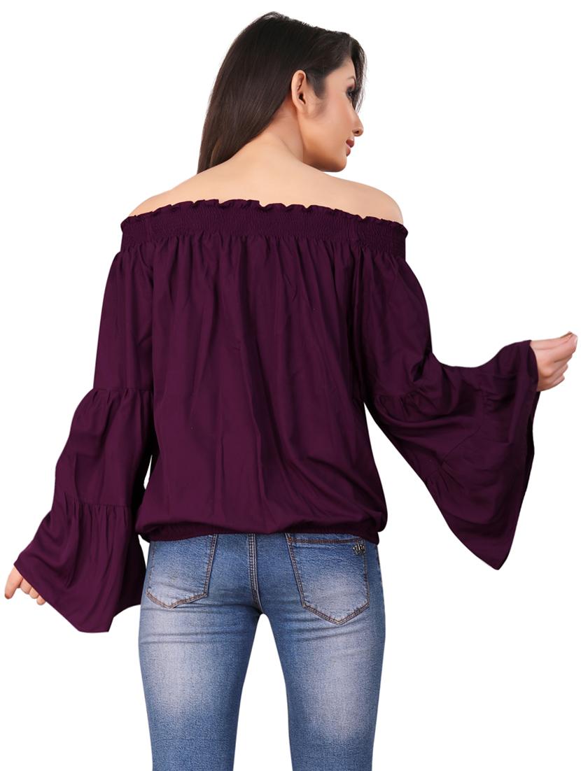 off shoulder bell sleeves top - 17133997 - Zoom Image - 3