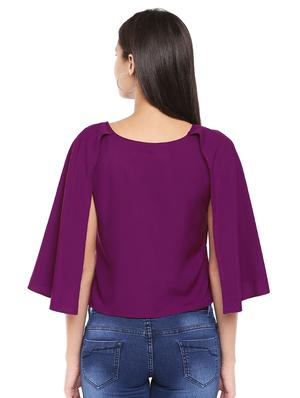 capelet sleeves solid top - 17134233 - Standard Image - 3